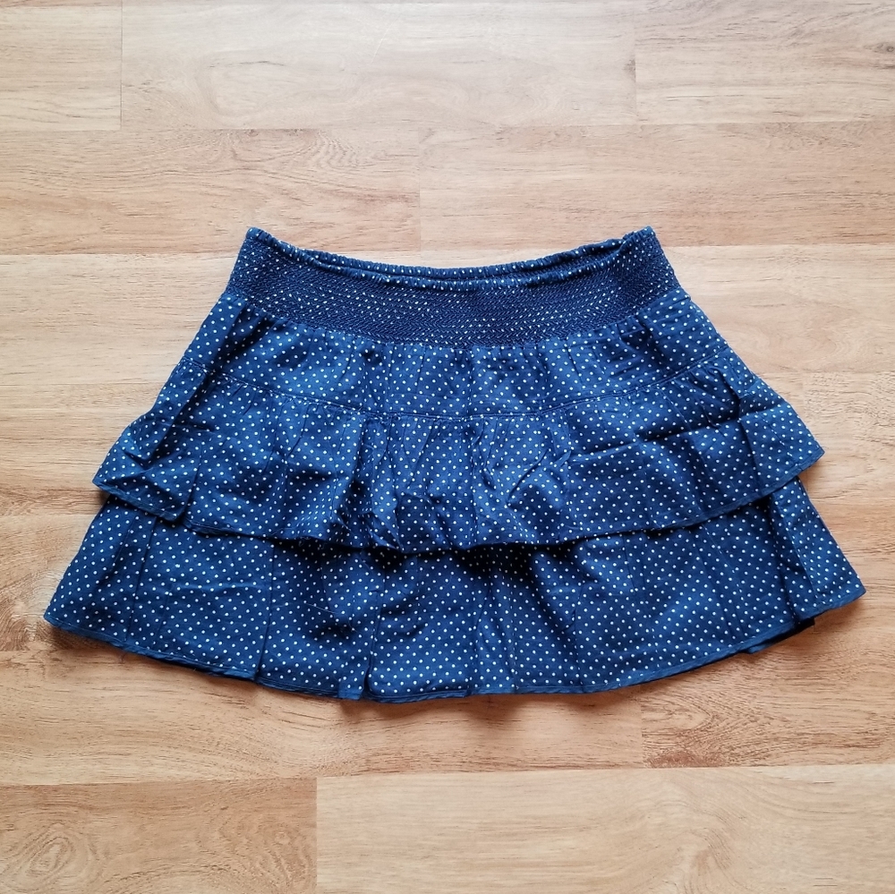 Polka Dot Ruffle Mini Skirt